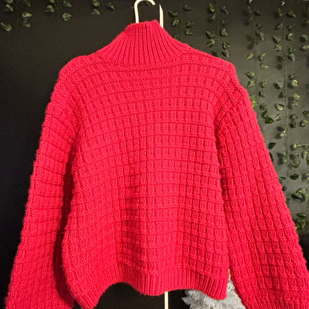 H&M Vibrant Pink Turtleneck Sweater